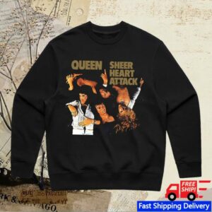 Queen Store Merch Sheer Heart Attack 50Th Anniversary Black Sweatshirt
