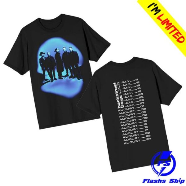 Backstreet Boys Merch Store Black Denim Glow Photo Tee