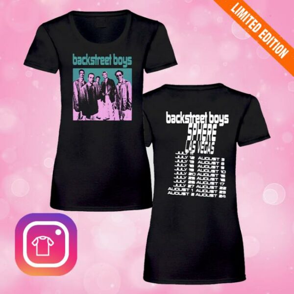 Backstreet Boys Merch Store Pink Silhouette Ladies Tee