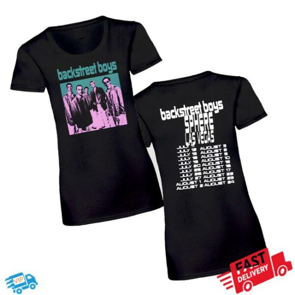 Backstreet Boys Merch Store Pink Silhouette Ladies Tee