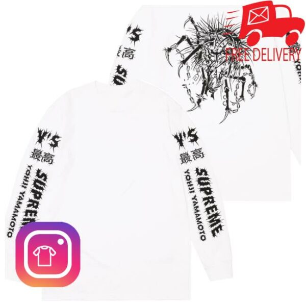 Popcorn Store Merch Supreme Yohji Yamamoto LS White Tee