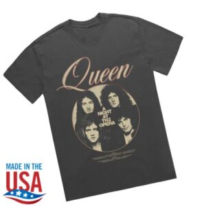 Queen Store Merch A Night At The Opera Photo Faded Black T-Shirt