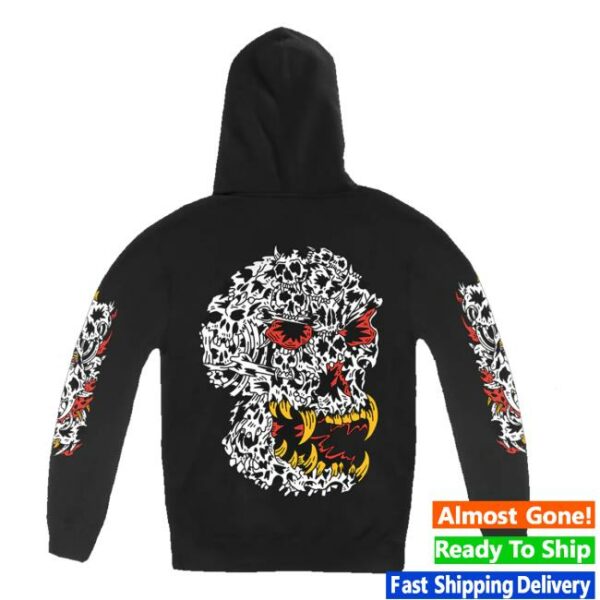 All In Merch Store Incendiary Henbo Bones Skull Pull Hood