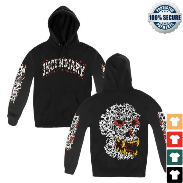 All In Merch Store Incendiary Henbo Bones Skull Pull Hood