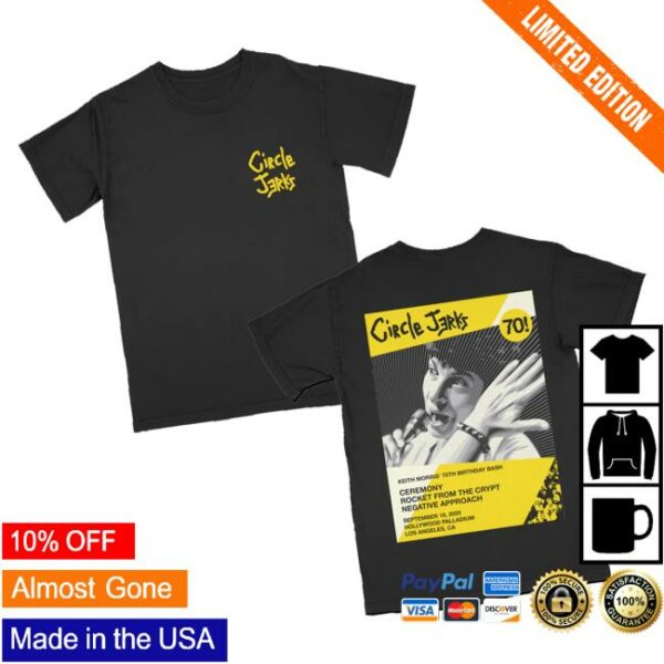 Circle Jerks Official Store Merch Shepard Fairey Keith Birthday T-Shirt Black