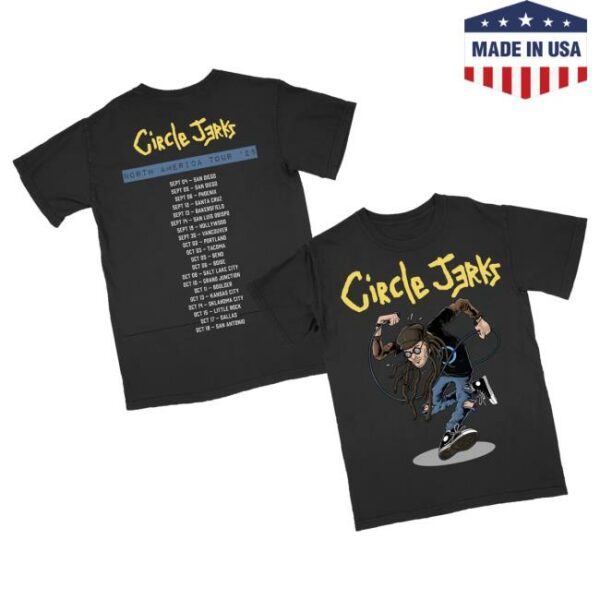 Circle Jerks Official Store Merch Skankman 2025 Tour T-Shirt