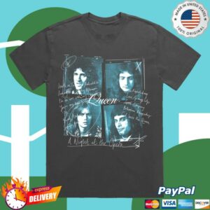 Queen Store Merch Shop A Night At The Opera Film Faded Black T-Shirt