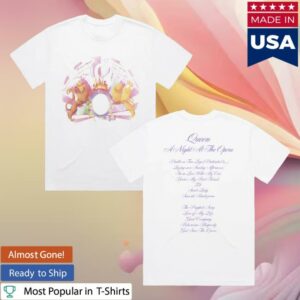 Queen Store Merch Shop A Night At The Opera White Tracklisting T-Shirt
