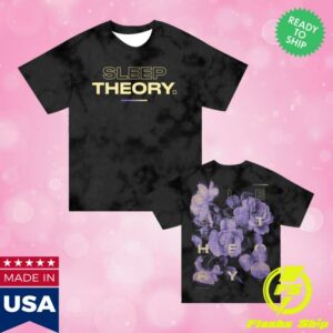 Sleep Theory Merch Store Floral T-Shirt Crystal Black Dye