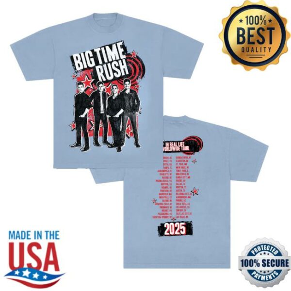 Big Time Rush Merch Store Btr In Real Life Worldwide 2025 Tour Tee