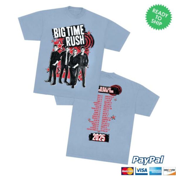 Big Time Rush Merch Store Btr In Real Life Worldwide 2025 Tour Tee