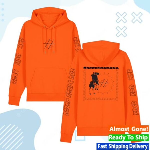 Honningbarna Merch Store Oransje Soft Spot Hettegenser
