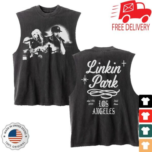 Linkin Park Merch Store Shop Lp La Sleeveless Vintage Black Tee