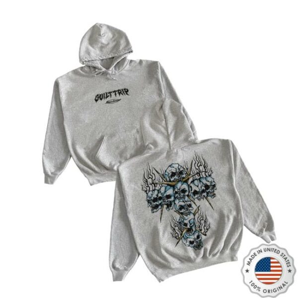 Mlvltd Store Merch Guilt Trip Skull Cross Hoodie