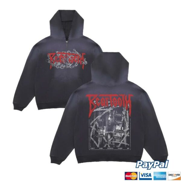 Beartooth Band Merch Store Chain Distressed Potassium Zip-Up Hoodie