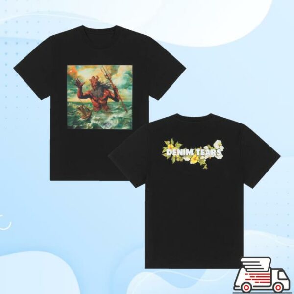 Denim Tears Merch Store Poseidon’s Revenge Tee Black