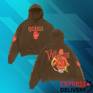 Qotsa Merch Store The Evil Has Landed Brown Hoodie