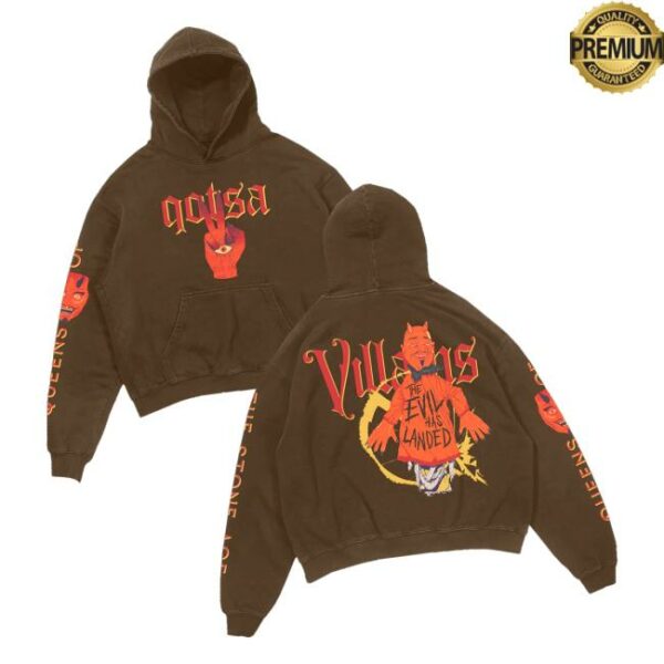 Qotsa Merch Store The Evil Has Landed Brown Hoodie