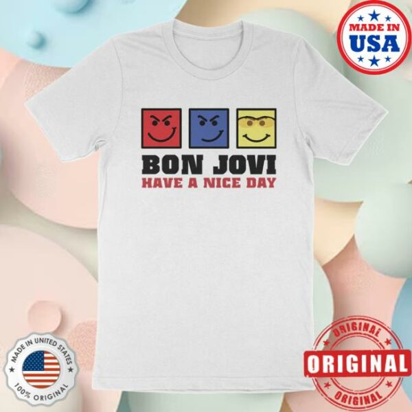 Bon Jovi Store Merch Have A Nice Day White T-Shirt