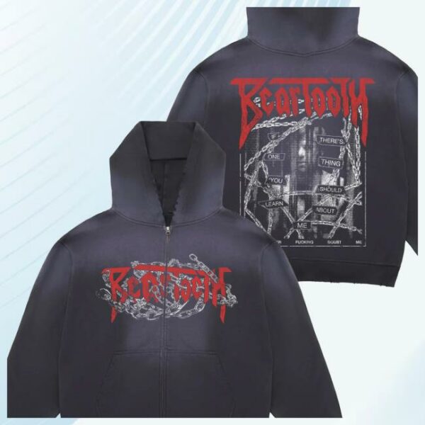 Beartooth Band Store Merch Chain Distressed Potassium Zip-Up Hoodie