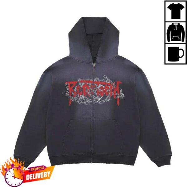 Beartooth Band Store Merch Chain Distressed Potassium Zip-Up Hoodie