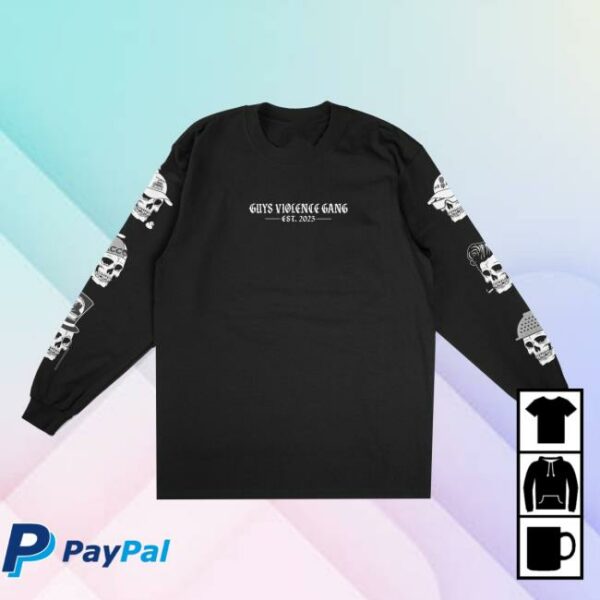 The Guysery Store Merch Violence Gang Long Sleeve Black Tee