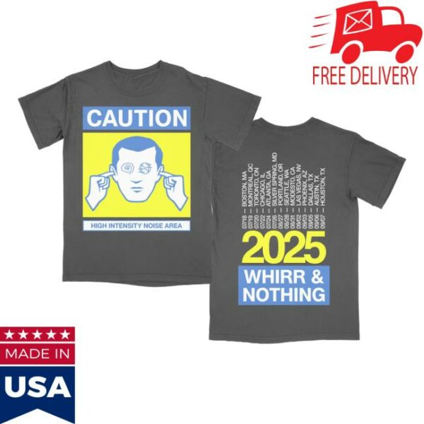 The Funeral Party Store Merch Whirr & Nothing 2025 Tour Shirt