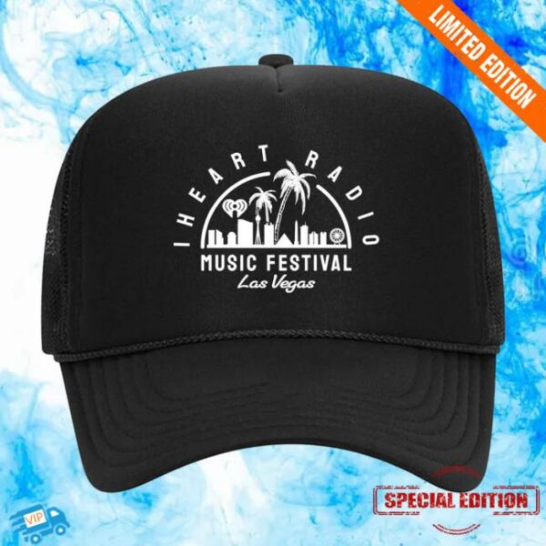 Iheart Forward Merch Store Iheart Radio Music Festival Vegas 2024 Cityscape Black Trucker Hat