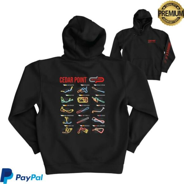 Cedar Fair Store Merch Cedar Point Track Layout Hooded Sweatshirt
