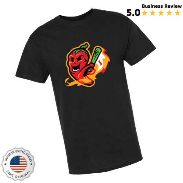 Gastonia Baseball Store Merch Gastonia Ghost Peppers Black Duo Logo Tee