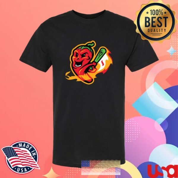 Gastonia Baseball Store Merch Gastonia Ghost Peppers Black Duo Logo Tee