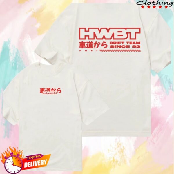 Hwbt Store Merch Drift Team Oversized Off-White T-Shirt