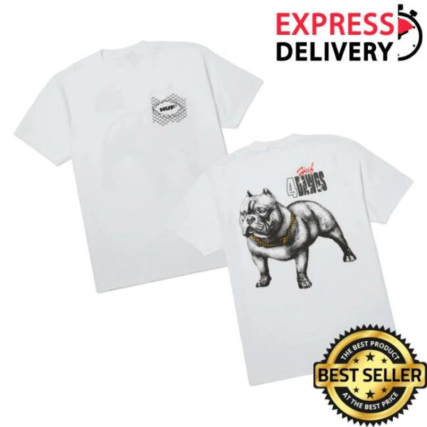 Pavement Nz Merch Store Huf 4 The Dawgs Tee White