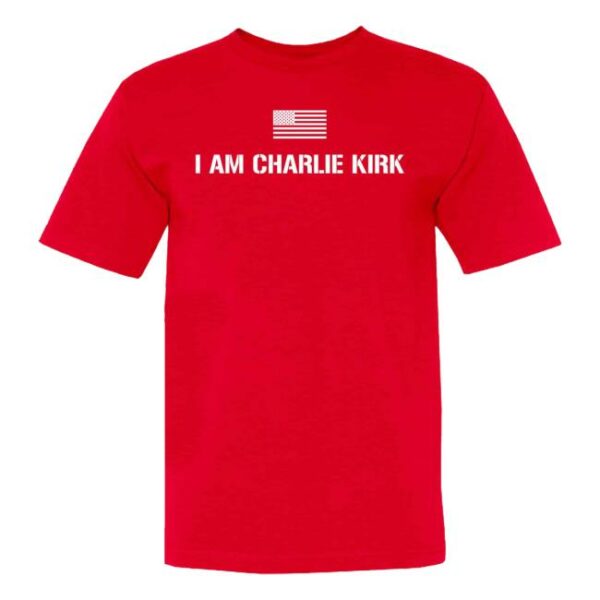 Ted Nugent Merch Store I Am Charlie Kirk Patriotic Tee Red