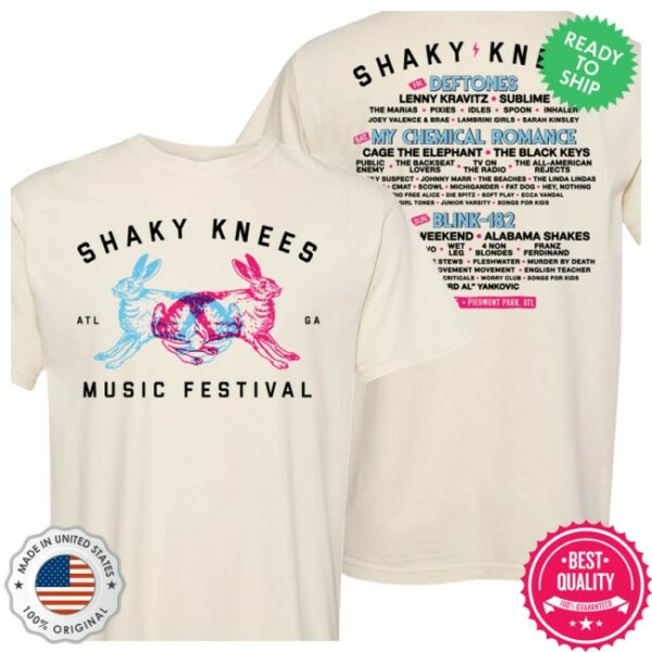 Shaky Knees Festival Store Merch Rabbits Lineup Tee
