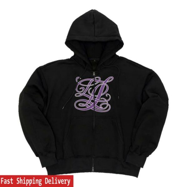 Earl Sweatshirt Merch Store Lll Applique Zip Up Hoodie Black