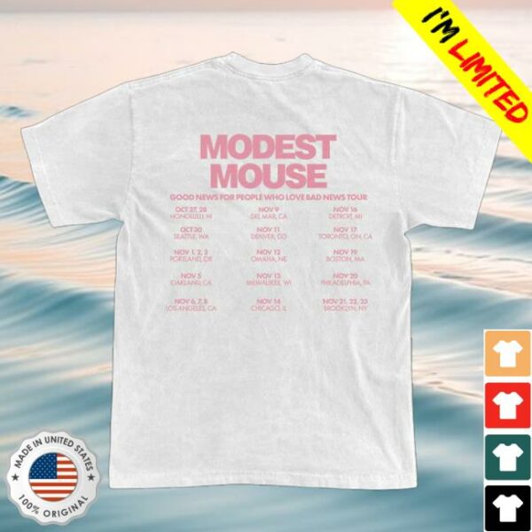 Modest Mouse Merch Store Good News For People Who Love Bad News Fall Tour Tee White