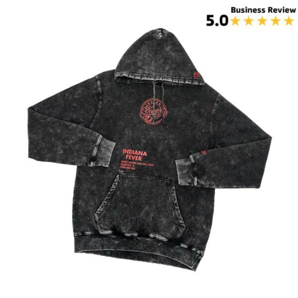 Pacers Team Store Adult Indiana Fever Stone Washed Hooded Sweatshirt In Black By New Era