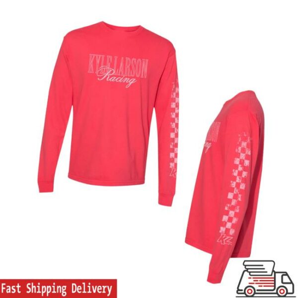 Kyle Larson Shop Merch Kyle Larson Racing Check Design Adult Paprika Long Sleeve T-Shirt