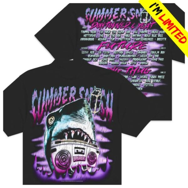 The Summer Smash Store Merch Shark Black T-Shirt