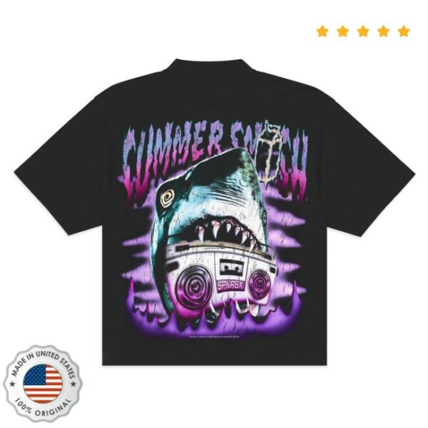The Summer Smash Store Merch Shark Black T-Shirt
