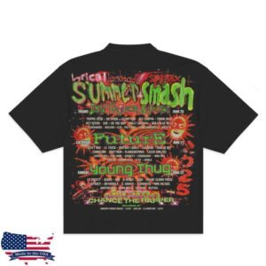 The Summer Smash Store Merch Neon Line Up Black T-Shirt