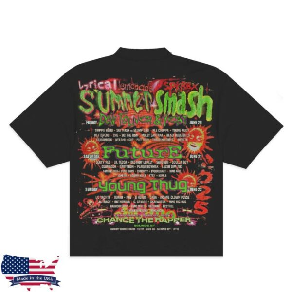 The Summer Smash Store Merch Neon Line Up Black T-Shirt