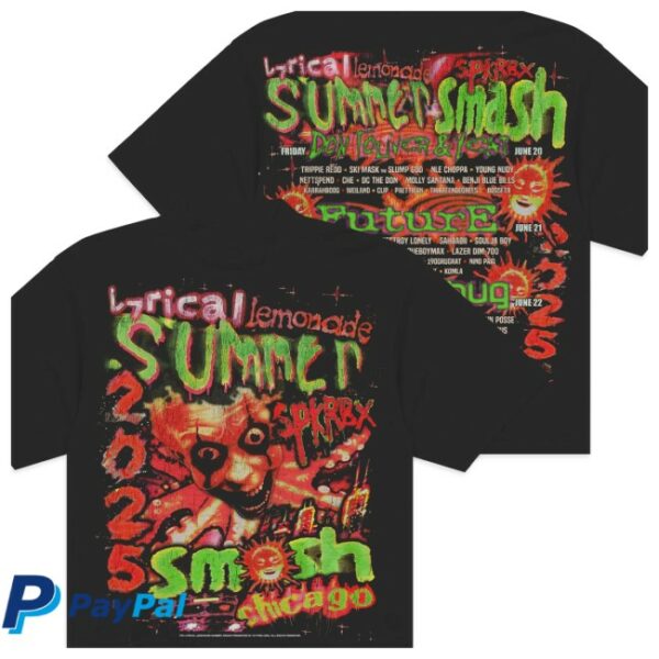 The Summer Smash Store Merch Neon Line Up Black T-Shirt