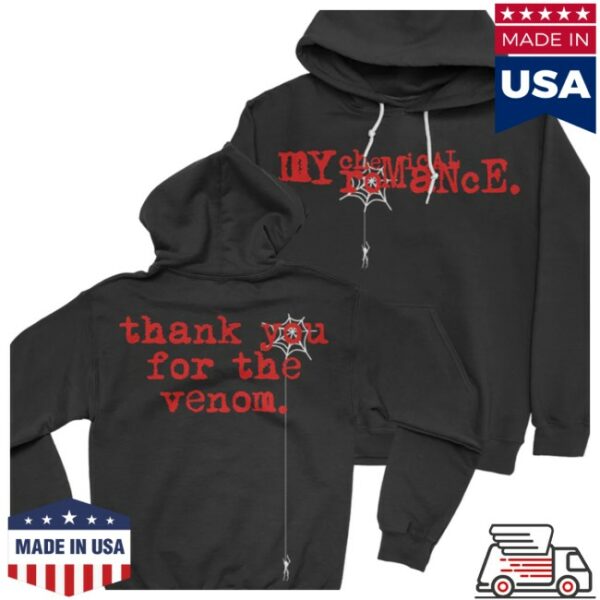 My Chemical Romance Store Merch Tyftv Spiderweb Hoodie