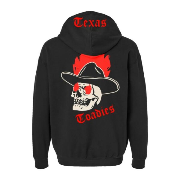 Toadies Official Store Merch Cowboy In Flames Zip Up Hoodie