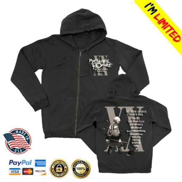 My Chemical Romance Merch Store The Black Parade Tour Zip Hoodie