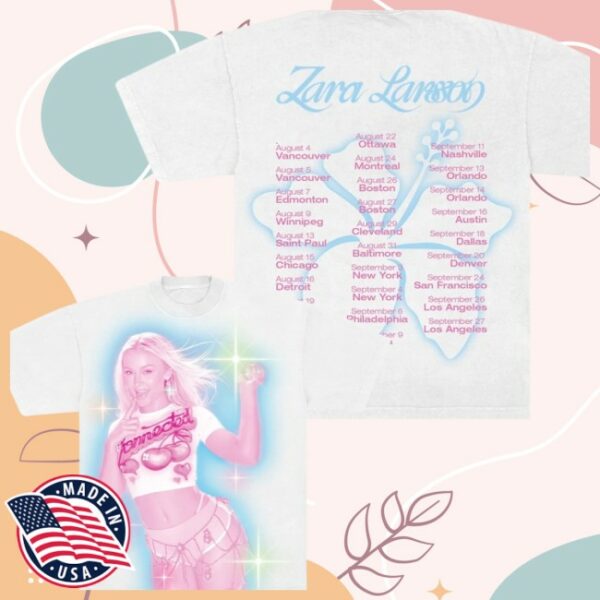Zara Larsson Store Merch Sparkle Date Back Tour Tee