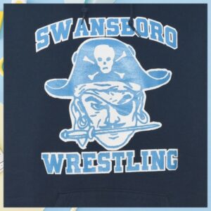 Beyond Retro Store Merch Swansboro Wrestling Printed Navy Hoodie
