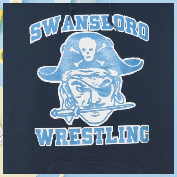 Beyond Retro Store Merch Swansboro Wrestling Printed Navy Hoodie